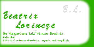 beatrix lorincze business card
